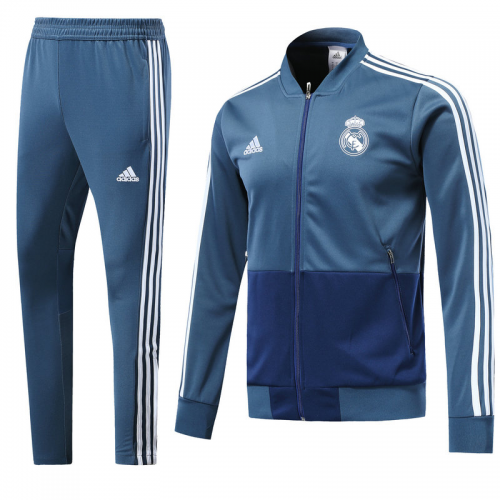 Real Madrid 18/19 N98 Training Jacket Tracksuit Blue With Pants